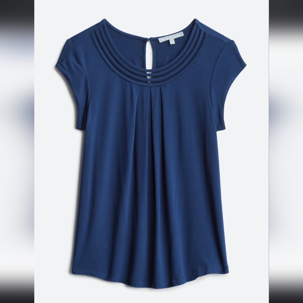 Daniel Rainn Dark Blue Short Sleeve Top - Picture 3 of 14